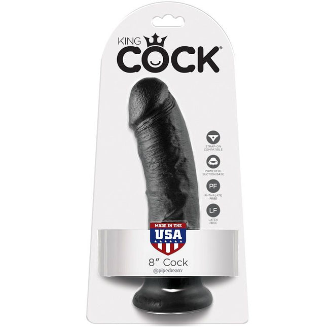 KING COCK - 8 DILDOURI NEGRE 20,3 CM