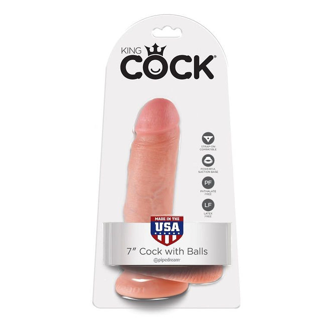 KING COCK - 7 DILDO-URI DIN CARNE CU TESTE 17,8 CM