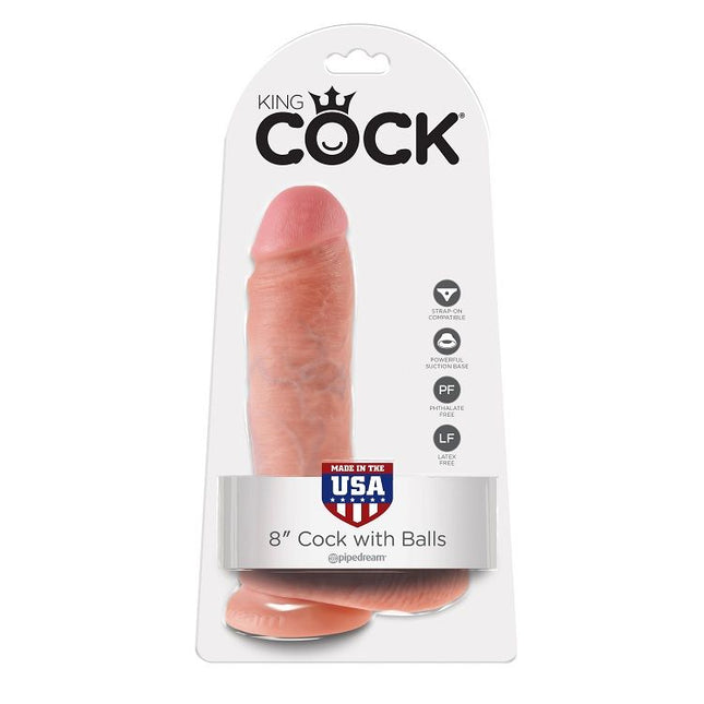 KING COCK - 8 DILDO-URI DIN CARNE CU TESTE 20,3 CM