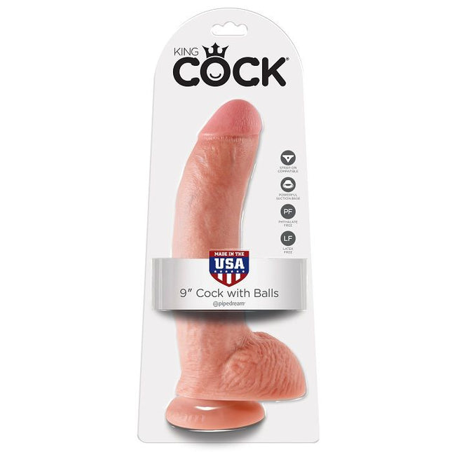 KING COCK - 9 DILDO-URI DIN CARNE CU TESTE 22,9 CM