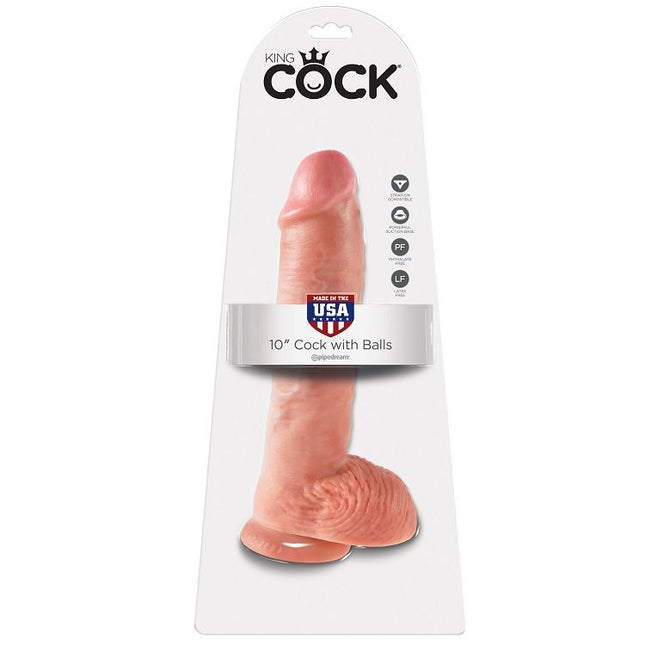 KING COCK - 10 DILDO-URI DIN CARNE CU COJI 26,5 CM