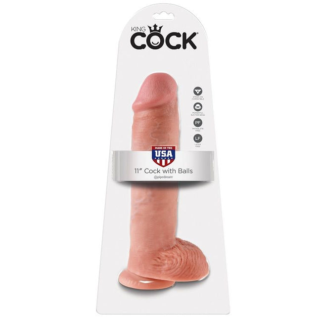 KING COCK - 11 DILDO DIN CARNE CU COJI 28 CM