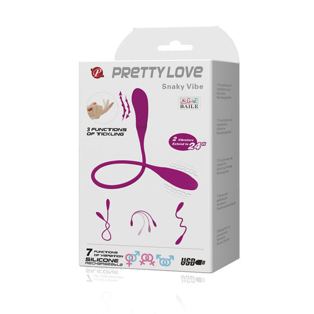 PRETTY LOVE - VIBRATOR INTELIGENT CU VIBRAȚII ȘARPE 7 V + 3 GÂDILĂRI