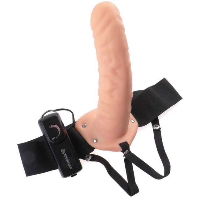 SERIA FETISH FANTASY - PENIS VIBRANT CU ȘINERĂ, 19 CM, MARO