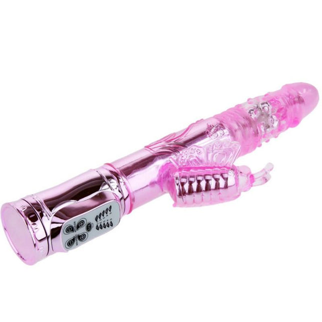BAILE - VIBRATOR REÎNCĂRCABIL CU STIMULATOR FLUTURE ROTATIV ȘI PULPANT