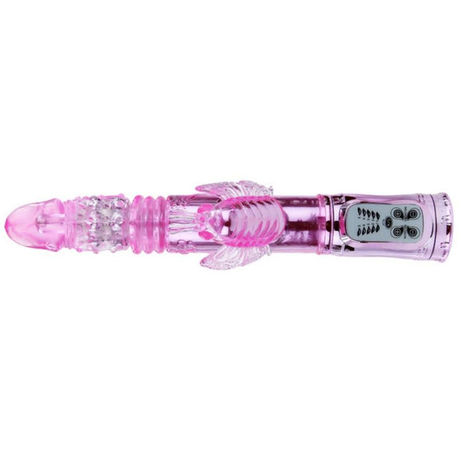 BAILE - VIBRATOR REÎNCĂRCABIL CU STIMULATOR FLUTURE ROTATIV ȘI PULPANT