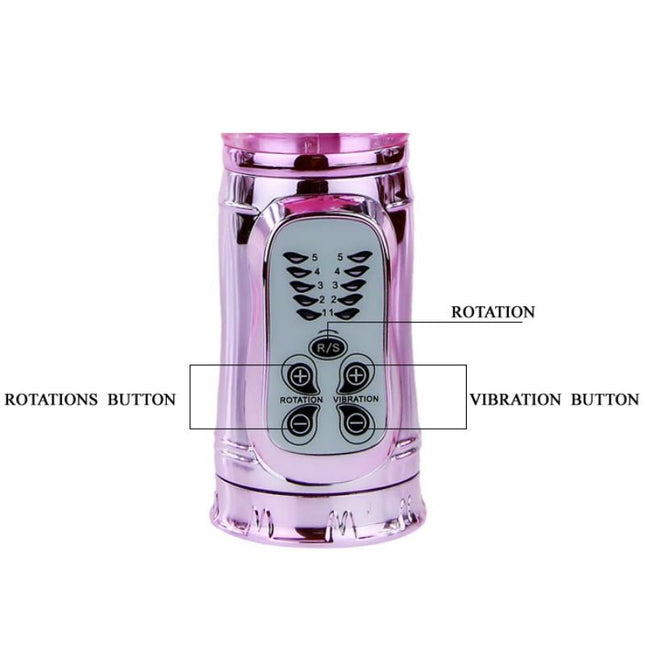 BAILE - VIBRATOR REÎNCĂRCABIL CU STIMULATOR FLUTURE ROTATIV ȘI PULPANT