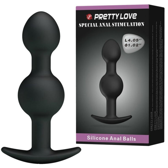 PRETTY LOVE - BILE ANALĂ DIN SILICON PENTRU STIMULARE SPECIALĂ 10,3 CM NEGRE