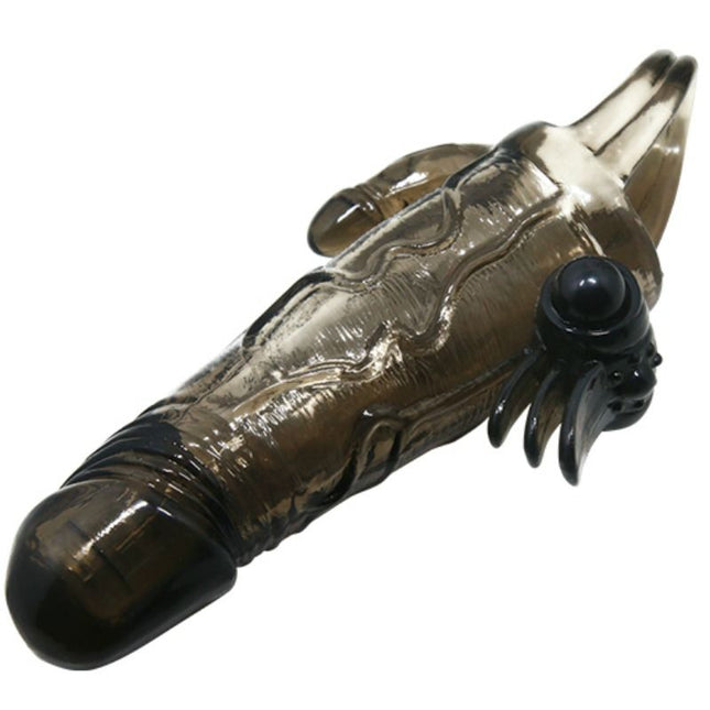 BAILE - HUSA PENTRU PENIS BRAVE MAN CU CLITORIS ȘI STIMULARE ANALĂ DUBLU GLONȚ NEGRU 16.5 CM