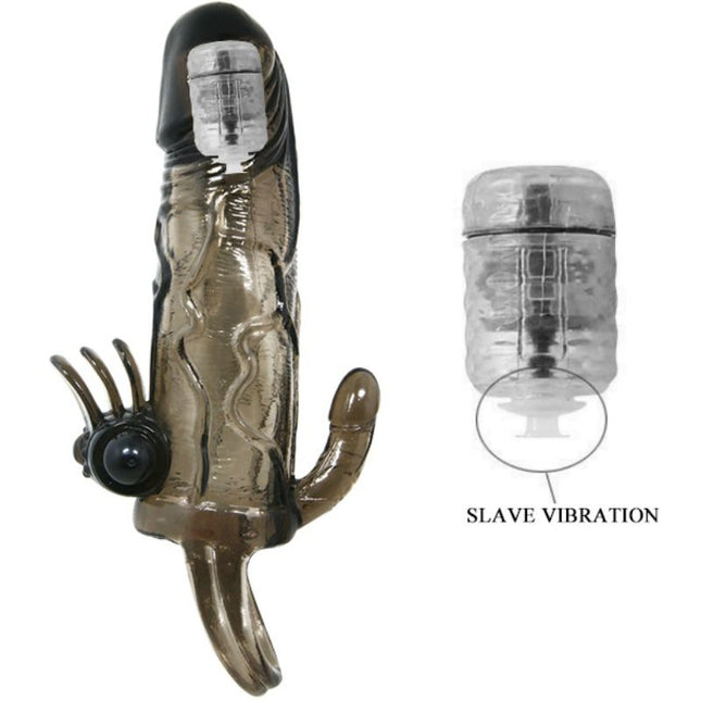 BAILE - HUSA PENTRU PENIS BRAVE MAN CU CLITORIS ȘI STIMULARE ANALĂ DUBLU GLONȚ NEGRU 16.5 CM