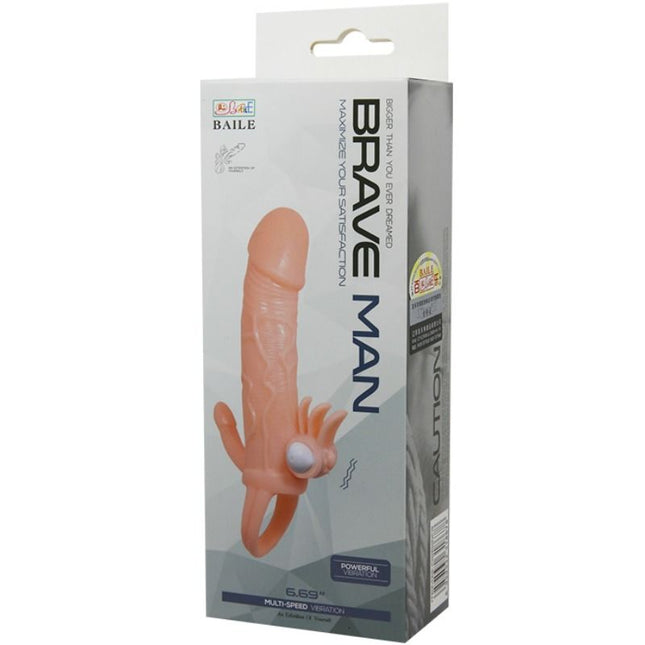 BAILE - HUSA PENTRU PENIS BRAVE MAN CU CLIT ȘI STIMULARE ANALĂ DIN CARNE 16,5 CM