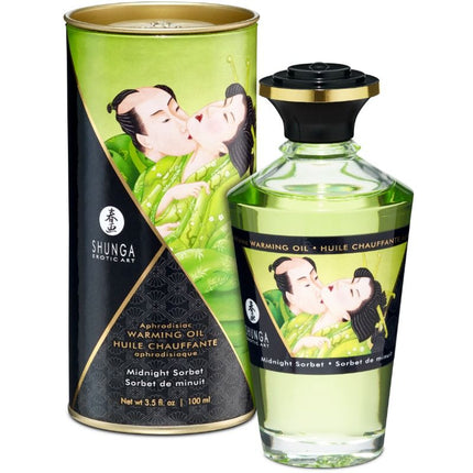 SHUNGA - ULEI DE MASAJ CU EFECT DE CĂLDURĂ, AROMĂ DE LA MIEZUL NOPȚII, 100 ML