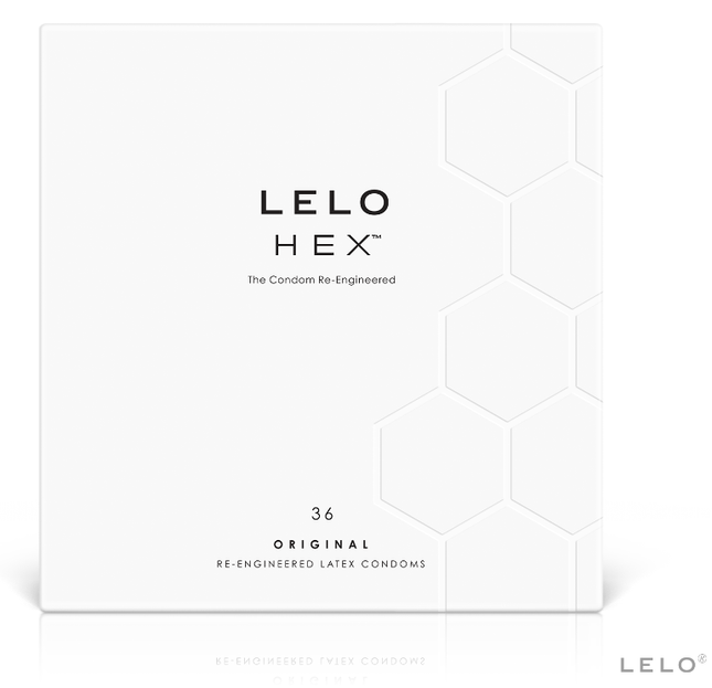 LELO - CUTIE DE PRESERVATIVE HEX 36 UNITĂȚI