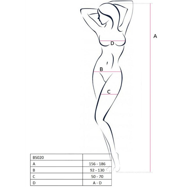 PASSION - CIORAP BODYSTOCKING ALB PENTRU FEMEI BS020, MĂRIME UNICA
