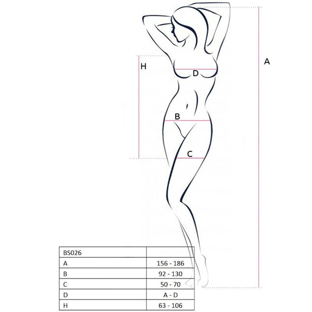 PASSION - ROCHIE BODYSTOCKING ALBĂ PENTRU FEMEI BS026, MĂRIME UNICA