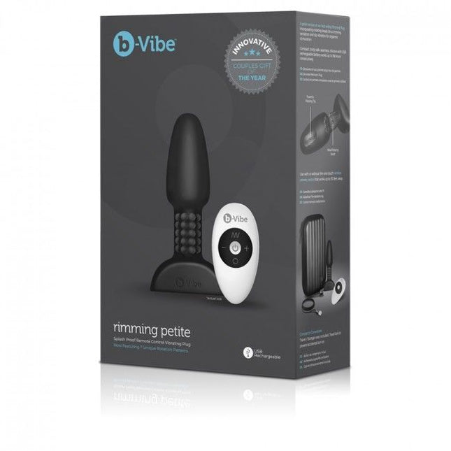 B-VIBE - PLUG ANAL CU TELECOMANDĂ PENTRU LIPIREA LINIILOR MICI, NEGRU