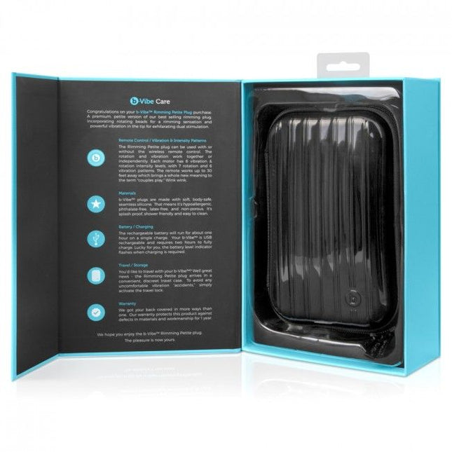 B-VIBE - PLUG ANAL CU TELECOMANDĂ PENTRU LIPIREA LINIILOR MICI, NEGRU