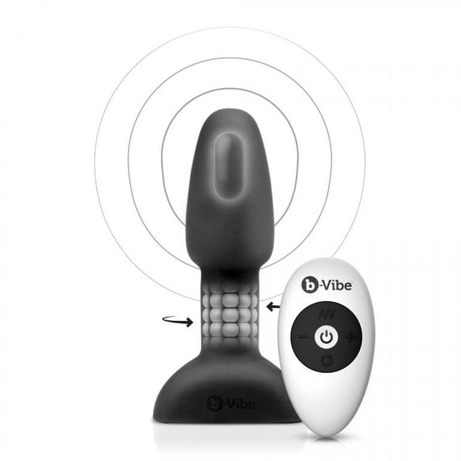 B-VIBE - PLUG ANAL CU TELECOMANDĂ PENTRU LIPIREA LINIILOR MICI, NEGRU