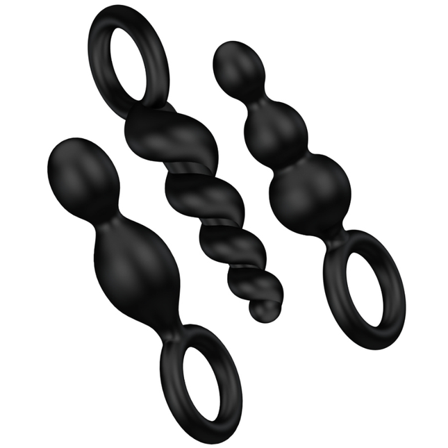 SATISFYER - SET 3 DOPURI ANAL NEGRE