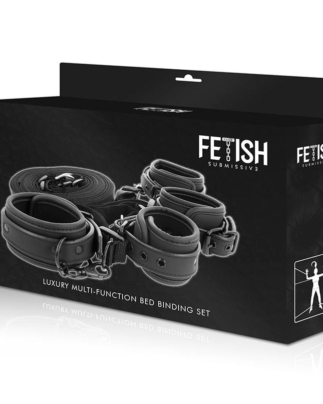 FETISH SUBMISSIVE - SET DE CĂTUȘE ȘI LEGĂTURI CU CĂPTUȘEALĂ DIN NOPREN