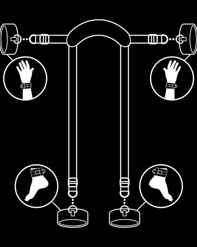 SUPUSĂ FETIȘ - POZIȚIE DE SMĂNĂTOR CU 4 CĂTUȘE CU NOPREN