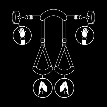 FETISH SUBMISSIVE - OPEN LEGS POSITION WITH NOPRENE LINING HANDCUFFS