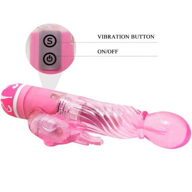 BAILE - VIBRATOR CU VITEZE MULTIPLE CU STIMULATOR ROZ