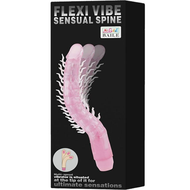 DILDO VIBRATOR FLEXI VIBE SENSUAL SPINE BENDABLE LILAC 23.5 CM