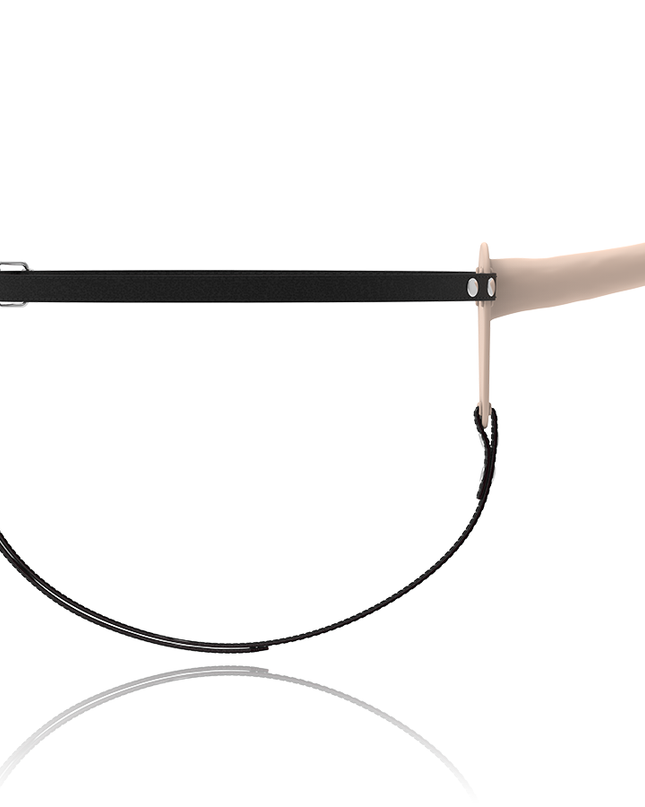 FETISH SUBMISSIVE HARNESS - FLESH SILICONE VIBRATOR 15 CM