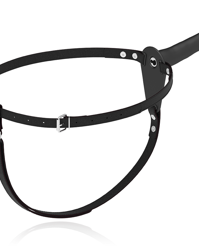 FETISH SUBMISSIVE HARNESS - BLACK SILICONE VIBRATOR 15 CM