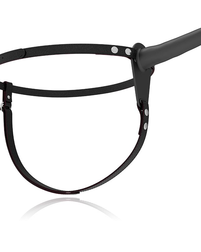 FETISH SUBMISSIVE HARNESS - BLACK SILICONE VIBRATOR 15 CM