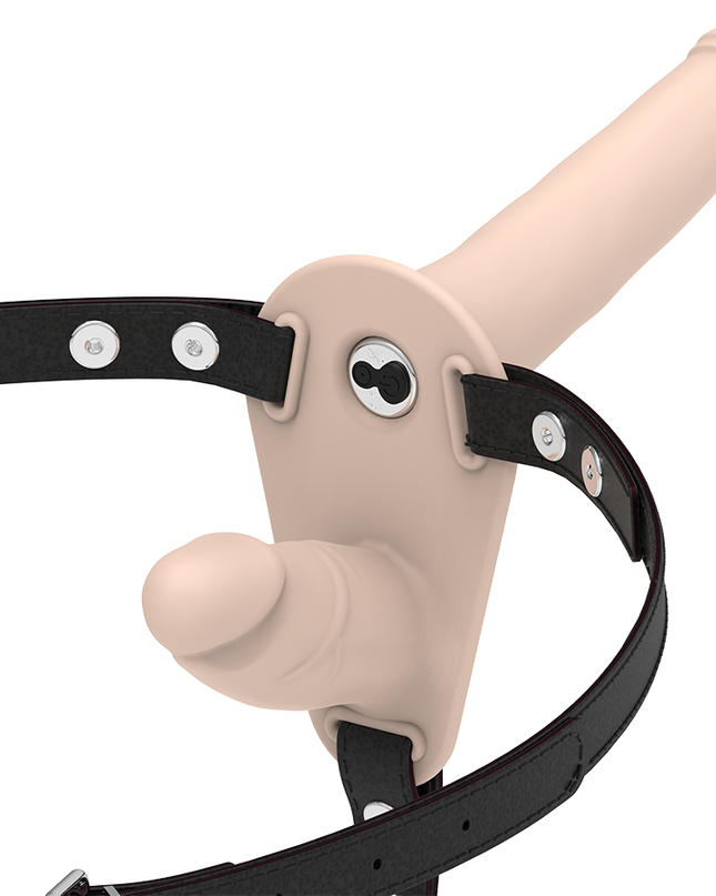 FETISH SUBMISSIVE HARNESS - DOUBLE PENETRATION FLESH UP VIBRATOR