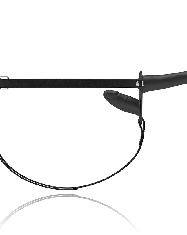 FETISH SUBMISSIVE HARNESS - DOUBLE PENETRATION BLACK VIBRATOR