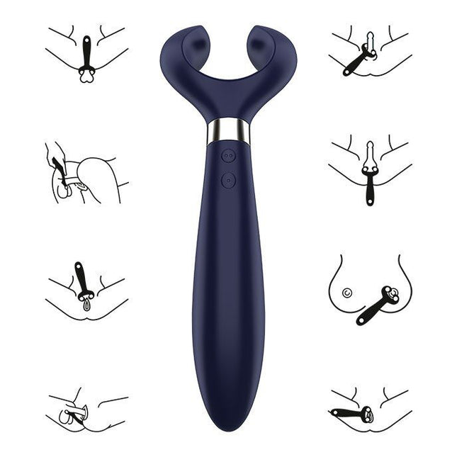 SATISFYER - VIBRATOR MULTIPLU CU DISTRACȚIE NELIMITATĂ 3 ALBASTRU