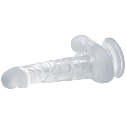 BAILE - DILDO REALISTIC CU VENTUZĂ ȘI TESTICULE 16,7 CM TRANSPARENT