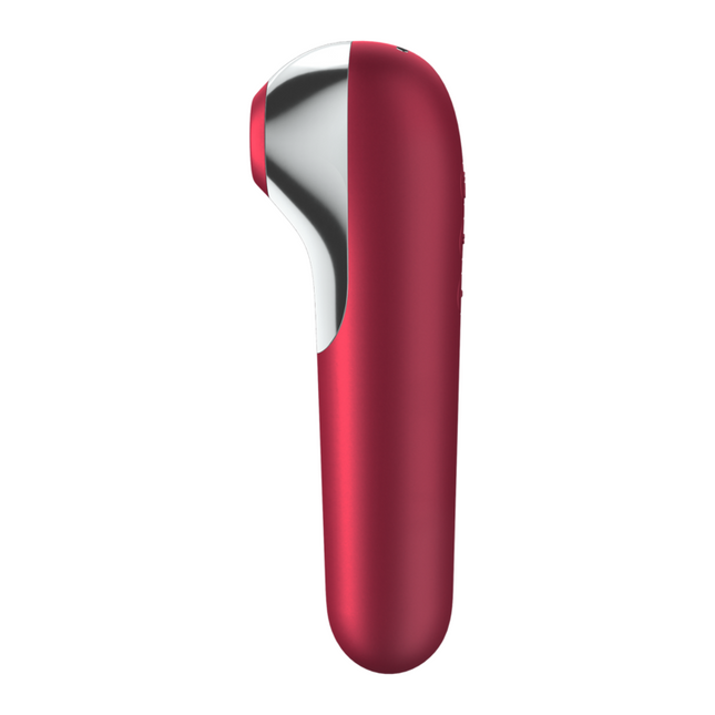 SATISFYER - VIBRATOR ȘI VENTĂ DUAL LOVE CU AER PULSAT ROȘU