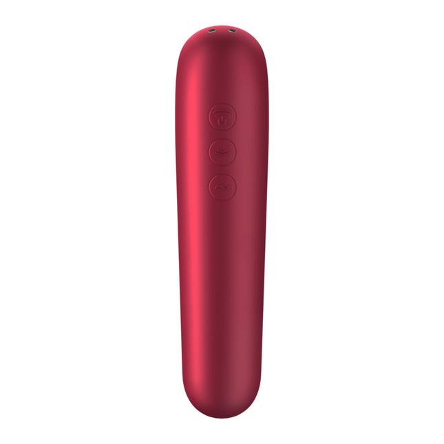 SATISFYER - VIBRATOR ȘI VENTĂ DUAL LOVE CU AER PULSAT ROȘU