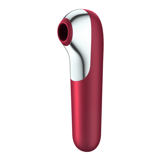 SATISFYER - VIBRATOR ȘI VENTĂ DUAL LOVE CU AER PULSAT ROȘU