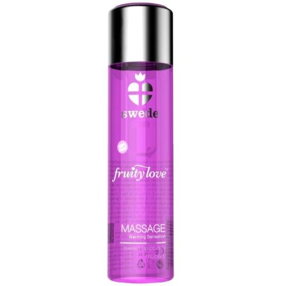 SWEDE - ULEI DE MASAJ CU EFECT DE ÎNCĂLZIRE FRUITY LOVE, ZMEURĂ ROZ ȘI RUBARBĂ 60 ML