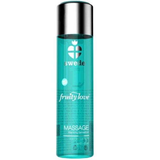 SWEDE - ULEI DE MASAJ CU EFECT DE ÎNCĂLZIRE FRUITY LOVE, COACĂZE NEGRE ȘI LIME 60 ML