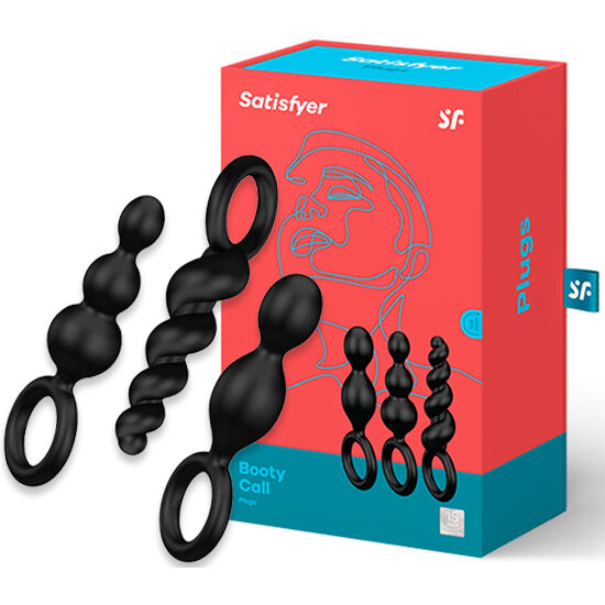 SATISFYER - SET 3 DOPURI ANAL NEGRE
